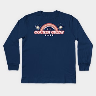 Red White and Blue Cousin Crew 4th of July Kids Long Sleeve T-Shirt